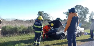 Pronunciamiento: Un auto se incendió en ruta 23