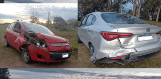 R39: Una moto llevaba de tiro a otra, una perdió el equilibrio y provocaron el choque de dos autos