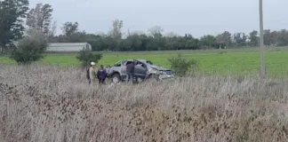 Herrera: Una camioneta con tres personas, volcó en ruta 39