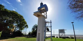 Colón: Colocaron un termo que funciona con paneles solares en la costanera