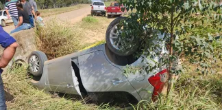 Un vehículo volcó en la ciudad de Chajarí