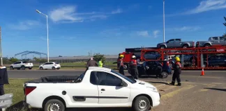 Chajarí: Siniestro vial en la Autovía y acceso a Colonia Belgrano