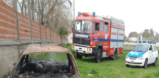 Un auto se incendió detrás de la cancha de Almagro