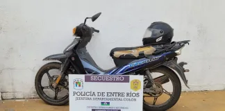 Villa Elisa: Hallazgo de una Motocicleta sustraída en la ciudad de Colón