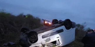 Ruta 39: Un vehículo volcó y el conductor debio ser hospitalizado