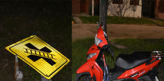 Un joven con lesiones graves tras chocar con un cartel de tránsito