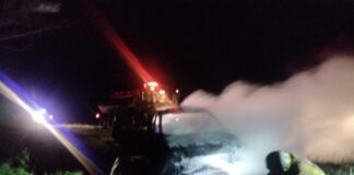 Un vehículo se incendió en la Autovía Nacional 12