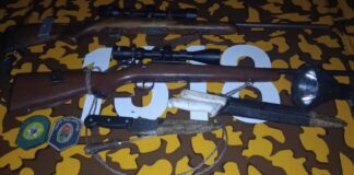 Uruguayos detenidos y deportados al ingresarar ilegalmente al país, realizaban caza furtiva con armas y sin documentación