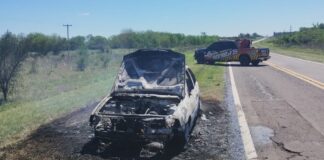 La Paz: Un automóvil se incendió en Ruta 12