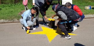 Pintaron una estrella amarilla en memoria de Veloso Mauricio Exequiel