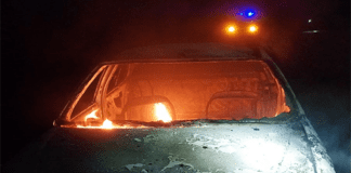 Departamento Uruguay: Un auto se incendió en Ruta 20