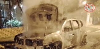 Concepción del Uruguay: Un auto fue consumido por las llamas