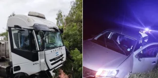 Un camión y un auto despistaron en ruta Nacional 12
