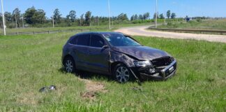 Un auto despistó en la Autovía 14