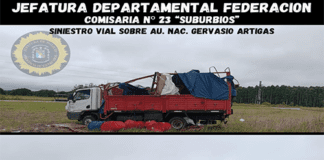 Un camión volcó en la Autovía Artigas