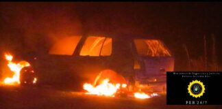 Un vehículo se incendió en el acceso a Ibicuy