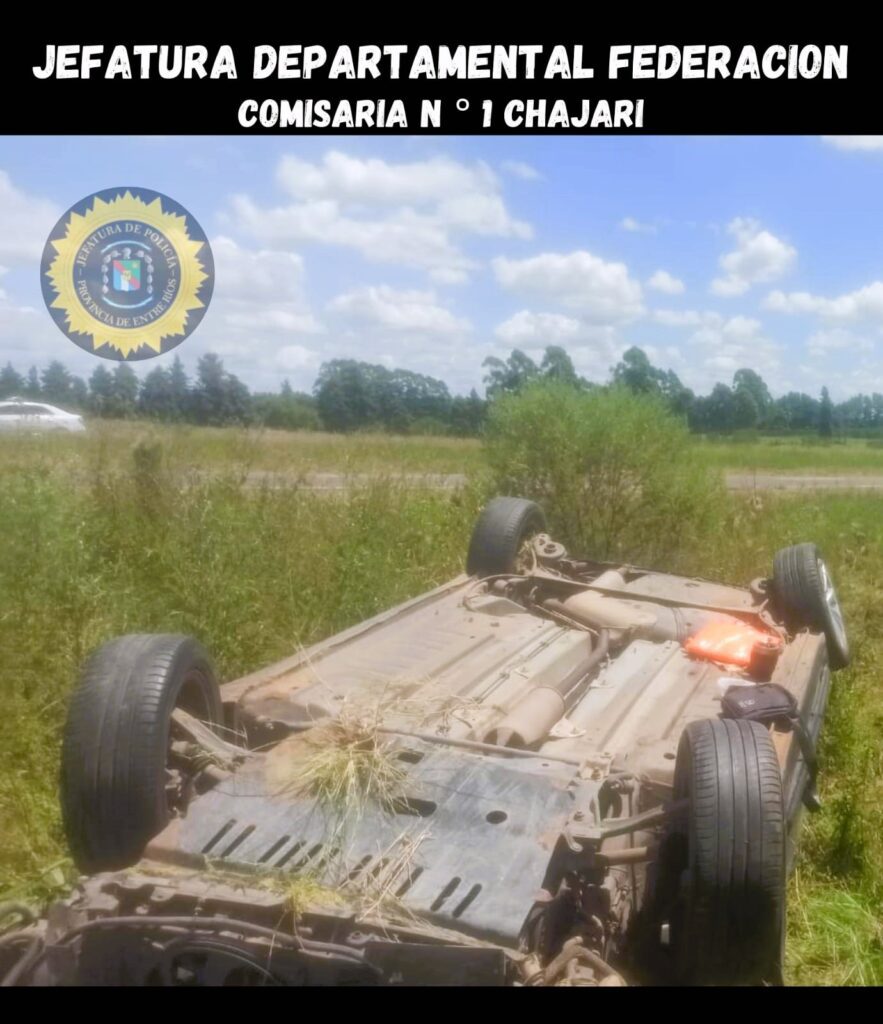 Autovía: Mordió la banquina y termino volcando