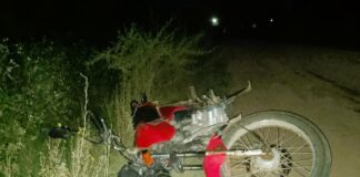Una joven cae de su moto al ser pateada por un caballo