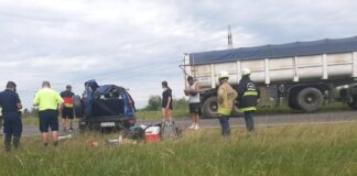 Despisté y vuelco en la Autovía Nacional 12