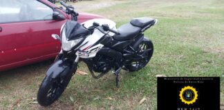 Personal policial recuperó una moto que fue robada en Buenos Aires