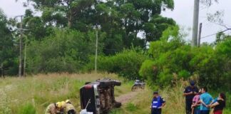 San José: Despisté y vuelco en la Autovía la conductora resultó con lesiones graves