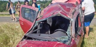 Regresaban de sus vacaciones y despistaron en la Autovía