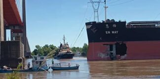 Retiraron el barco siniestrado y reanudaron el tránsito por el puente Zárate – Brazo Largo
