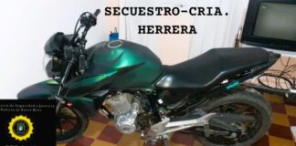 Secuestraron en Herrera una moto robada en Buenos Aires