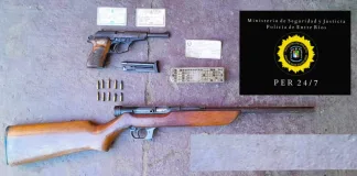 En un allanamiento por violencia de género y amenazas, secuestran armas de fuego