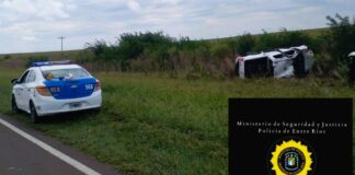 Despiste y vuelco en ruta 12