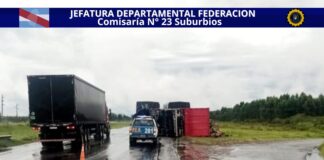 Dos camiones volcaron en el Dpto. Federación en distintas circunstancias