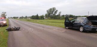 Ruta 39: Choque entre una moto y un vehículo, dejó como saldo un herido grave