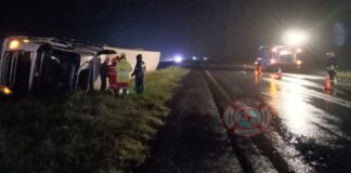 Concepción del Uruguay: En la noche un camión cargado de pollos volcó en ruta 14