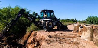 Reparan una alcantarilla derrumbada en Villa Las Lomas Sur