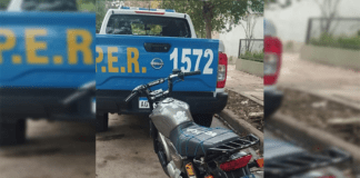 La Policía recupero una moto robada tras una persecución en la Defensa Sur