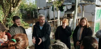 Frigerio recorrió zonas inundadas en Concordia