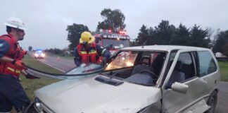 Ruta 39: Un auto despistó y colisionó con el guardarraíl