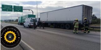 Siniestro vial: dos camiones colisionaron en la Autovía