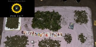 Allanamiento conjunto de la Policía Federal y Jefatura Departamental Uruguay: Dos detenidos y secuestro de droga
