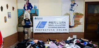Colón: Prefectura secuestró un cargamento de mercadería ilegal