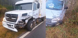 Accidente de Tránsito en Ruta 18: Un camión y un utilitario colisionaron con una Vaca