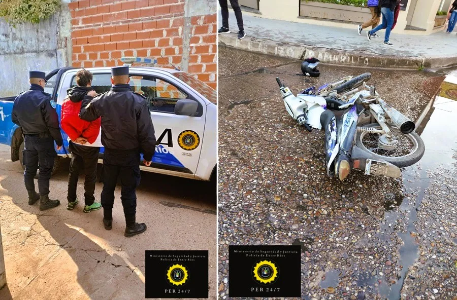 Un delincuente sustrajo una moto y fue visto por su dueño y lo atrapó