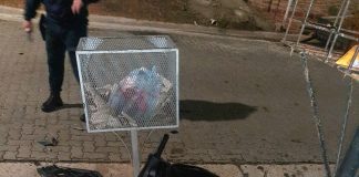 Chocó con un cesto de basura, sufrió lesiones graves y circulaba en una moto robada
