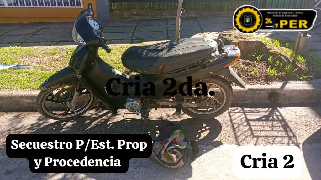 La policía secuestro una motocicleta abandonada