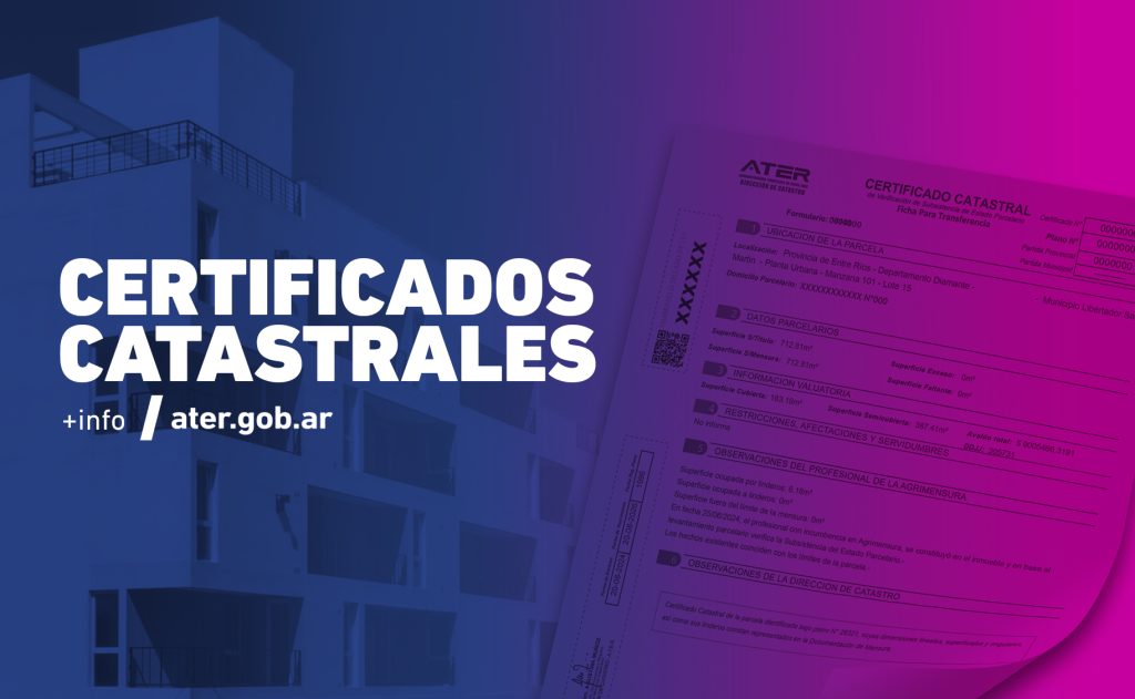 ATER recuerda información disponible en Certificados Catastrales Digitales y su facilidad