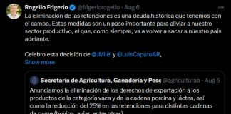 Frigerio celebró la eliminación de las retenciones a los productos de campo