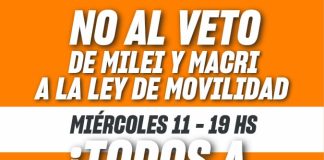 Miércoles 11: Movilización en Plaza Ramírez contra el Veto y el Ajuste