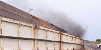 Se incendió un acoplado en la Autovía Ruta 18