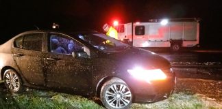 Despiste de un automóvil en Ruta N°12 tras las inclemencias del tiempo