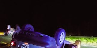 Vuelco de un automóvil en Ruta 12